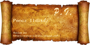 Pencz Ildikó névjegykártya